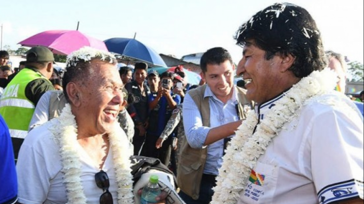 Gonzalo Hermosa y el presidente Evo Morales. Foto: ABI