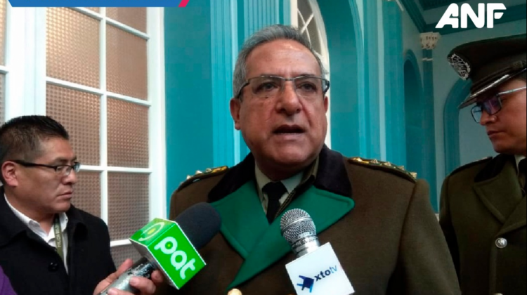 El Comandante de la Policía Boliviana, general Faustino Mendoza. Foto: archivo/ANF.