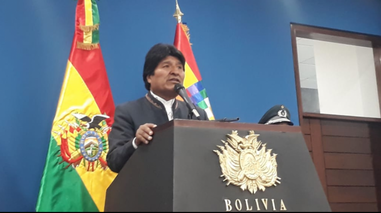 Presidente Evo Morales. Foto: ANF