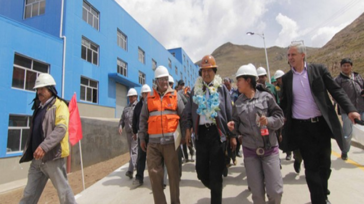 Evo Morales en la inauguración del ingenio Lucianita. Foto: Prensa Palacio