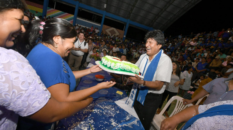 Morales celebra su cumpleaños 59. Foto: ABI.