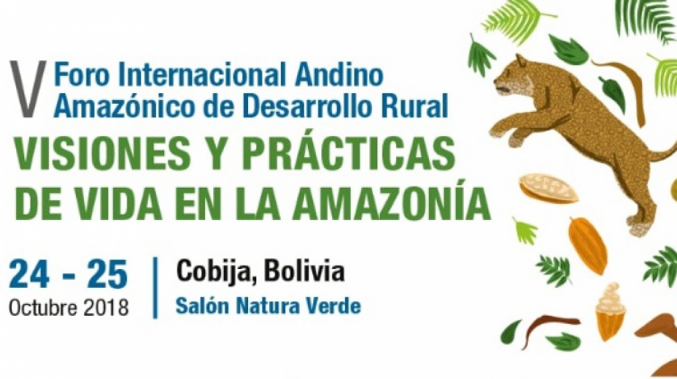 Afiche del Foro Internacional Andino Amazónico de Desarrollo Rural.