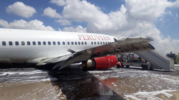 Aeronave de Peruvian Airlines en El Alto. Foto: Va de aviones