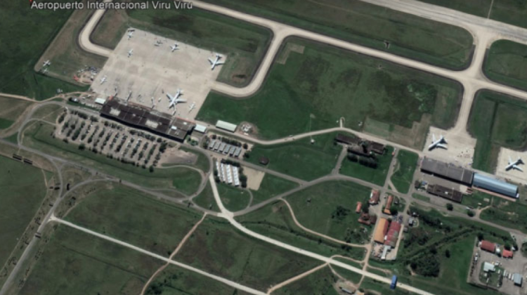 Imagen satelital del aeropuerto de Viru Viru. Foto captura google maps