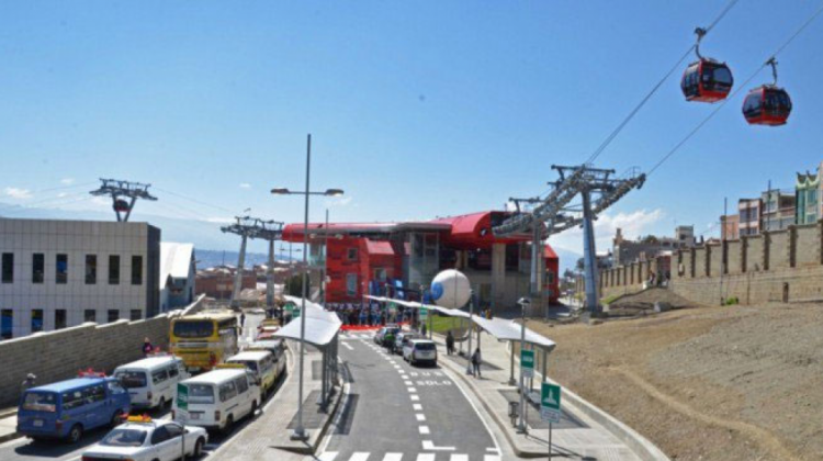 Vista de la estación de la Línea Roja del teleférico, donde ocurrió el accidente. Foto de archivo: ABI.