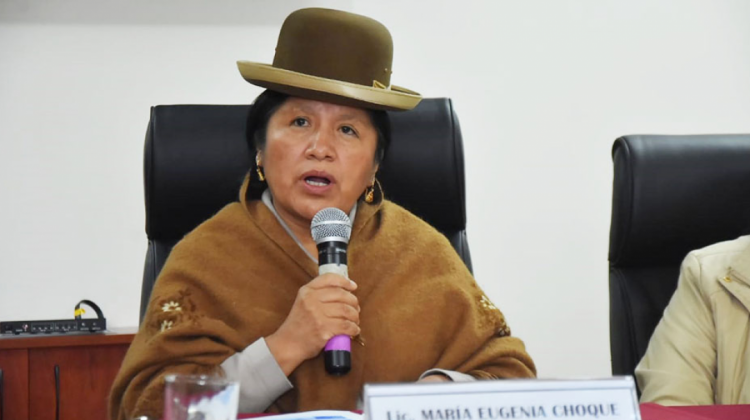 Presidenta del Tribunal Supremo Electoral (TSE), María Eugenia Choque. Foto: Fides