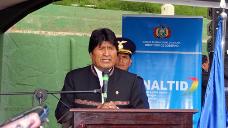 Presidente Evo Morales. Foto: @mincombolivia