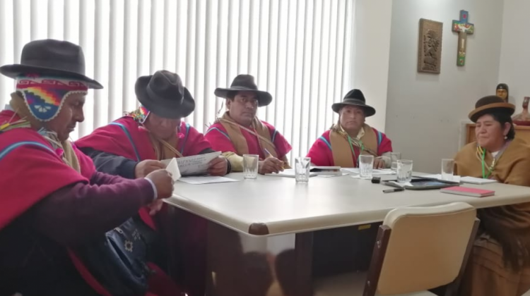 Las autoridades de la Jurisdicción Indígena Originaria Campesina. Foto: ANF