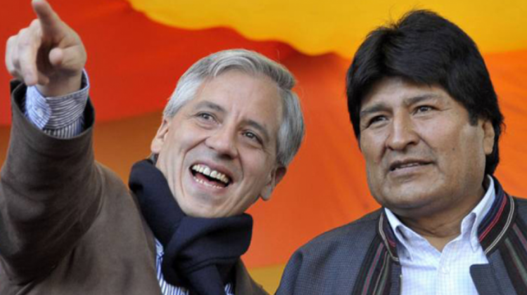 Álvaro García Linera y Evo Morales. Foto: ANF