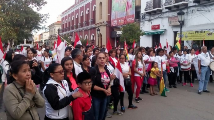 Una protesta del 21F en Tarija.  Foto de archivo: La Voz Tarija.