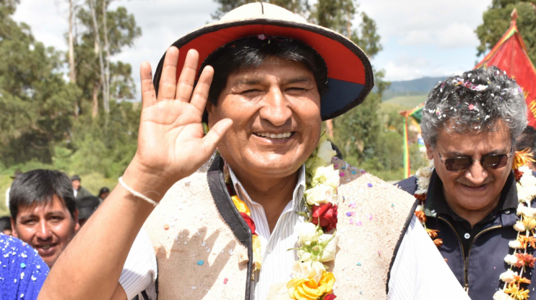 Evo Morales en la entrega de una obra en Aiquile. Foto: ABI.