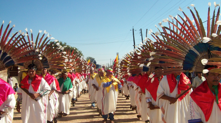 La danza de los Macheteros durante una festividad en San Ignacio de Moxos.   Foto: ANF