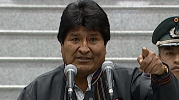 El presidente Evo Morales.  Foto: Bolivia TV
