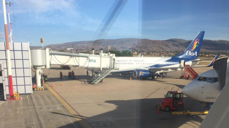 Un avión de la línea aérea Boliviana de Aviación (BoA).  Foto: @dmercadosj