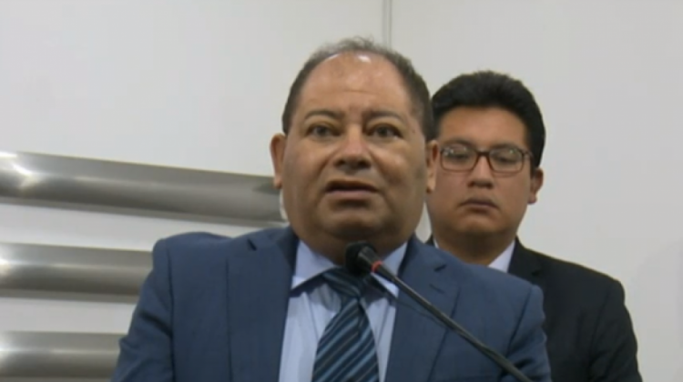 Ministro de Gobierno, Carlos Romero en conferencia de prensa. Foto: Captura de pantalla