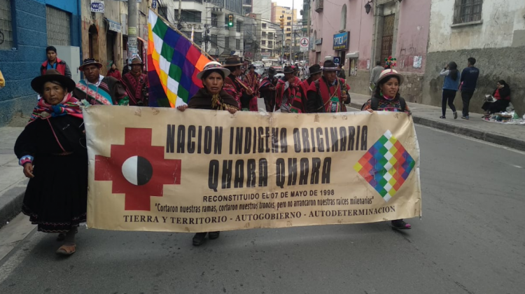 La marcha de la nación Qhara Qhara. Foto: ANF
