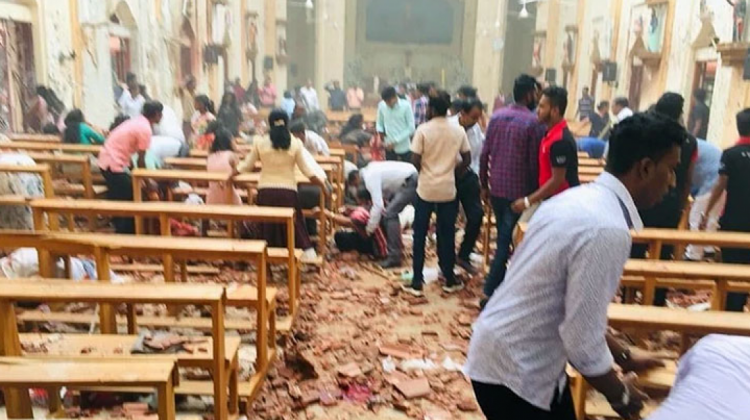 Una iglesia en Sri Lanka afectada por los atentados. Foto: Infobae