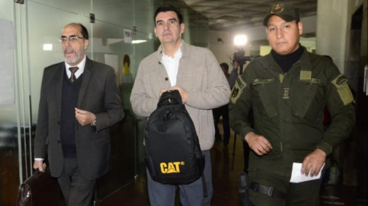 José María Leyes antes de la audiencia judicial. Foto: Los Tiempos.