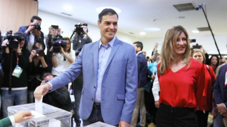 Pedro Sánchez, líder del PSOE, participa de las elecciones generales de España.  Foto: @PSOE