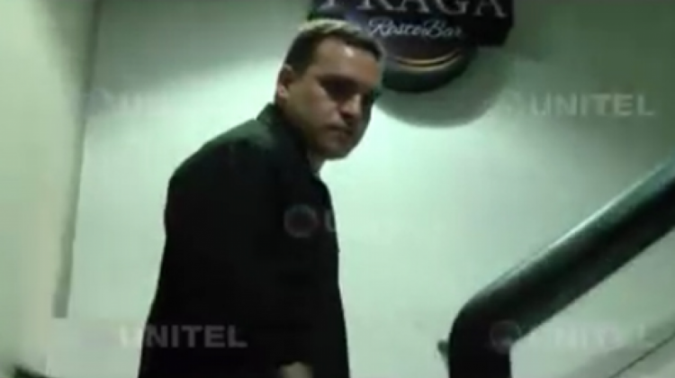 Robín Justiniano en las instalaciones de la Fiscalía. Foto: captura de pantalla, Unitel.