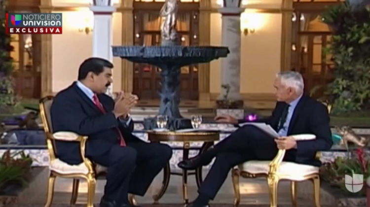 Nicolás Maduro y Jorge Ramos. Foto: Captura de video.