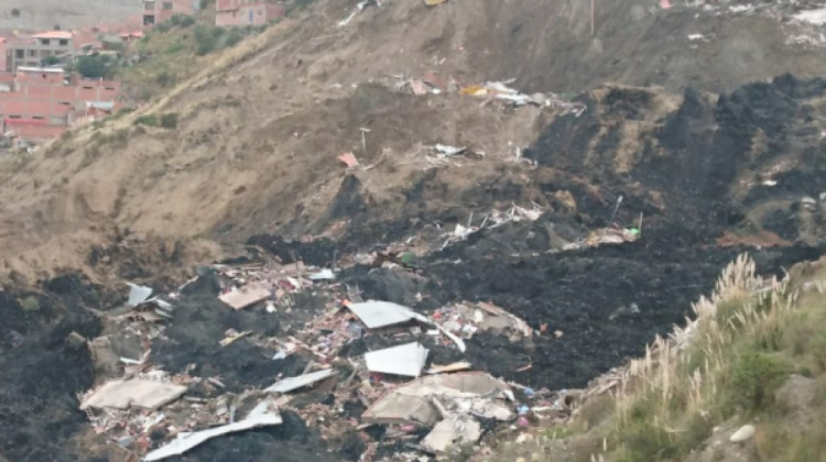 El deslizamiento en la zona Inmaculada Concepción del sector Kantutani  (Foto: ANF)