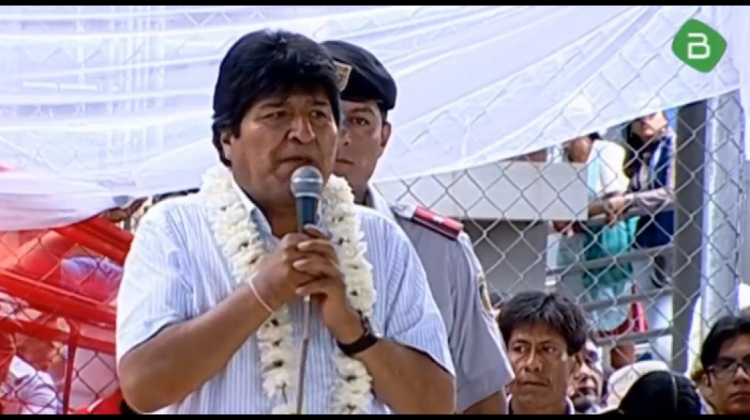 Evo Morales en el municipio Entre Ríos. Foto captura