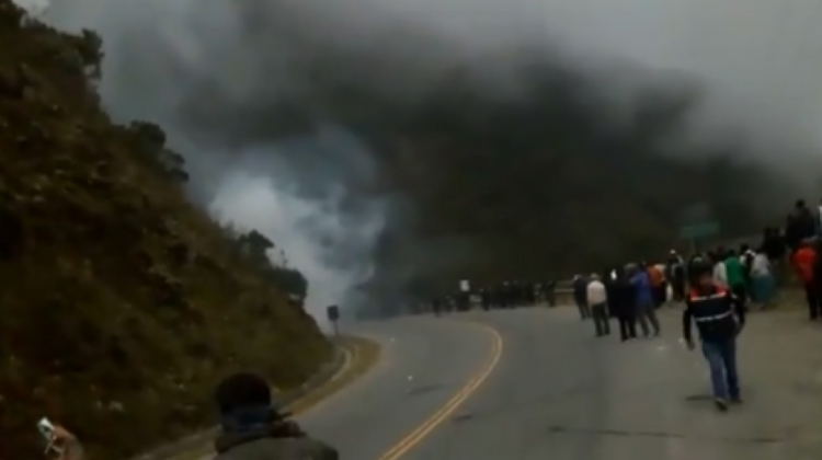 Bloqueo en Yungas. Foto archivo: ANF
