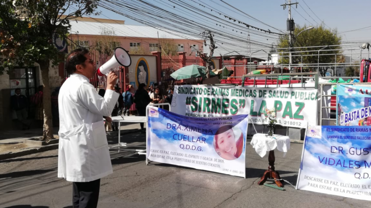 Protesta médica en La Paz. Foto archivo: ANF