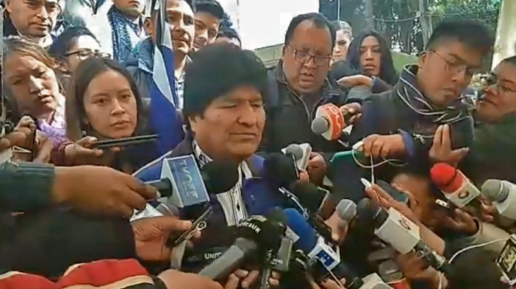 Presidente Evo Morales, tras la presentación de candidatos. Foto: captura de video
