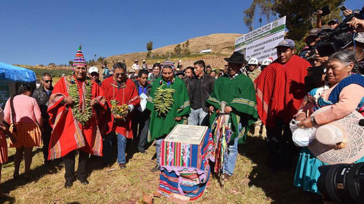 Acto gubernamental en Morochata. Foto: Los Tiempos