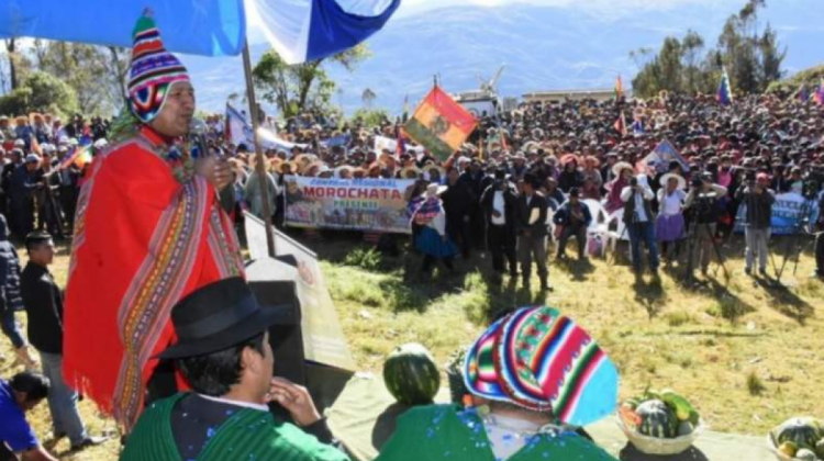 Presidente Evo Morales en el acto en Morochata. Foto: Página Siete