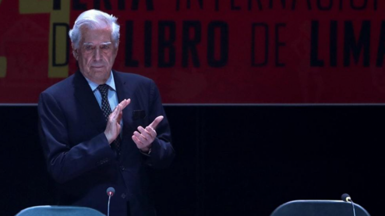 El literato peruano, Mario Vargas Llosa, durante la inauguración de la FIL de Perú 2019. Foto. El Comercio.
