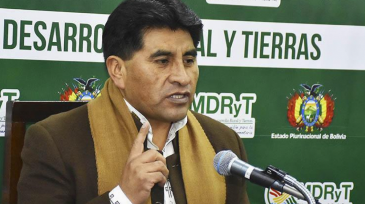 El ministro de Desarrollo Rural y Tierras, César Cocarico. Foto: archivo/Radio Fm Bolivia.