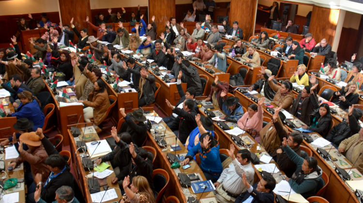Sesión en la Asamblea Legislativa de Bolivia. Foto: Observatorio de Paridad Democrática.