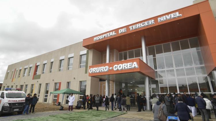 Hospital de tercer nivel Oruro-Corea. Foto: Archivo/Min. de Comunicación.