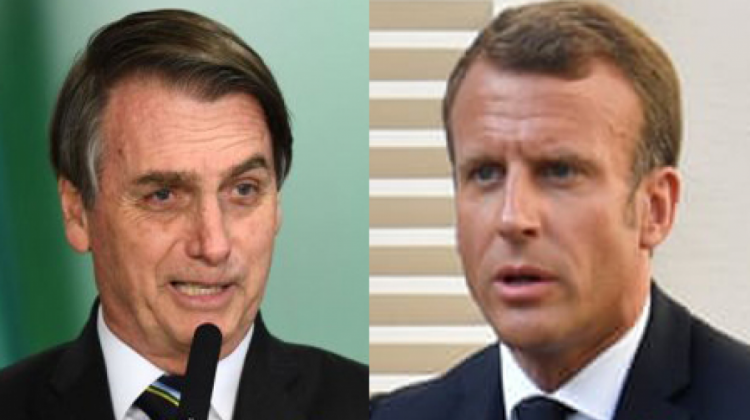 Los presidentes de Brasil, Jair Bolsonaro, y Francia, Emmanuel Macron.