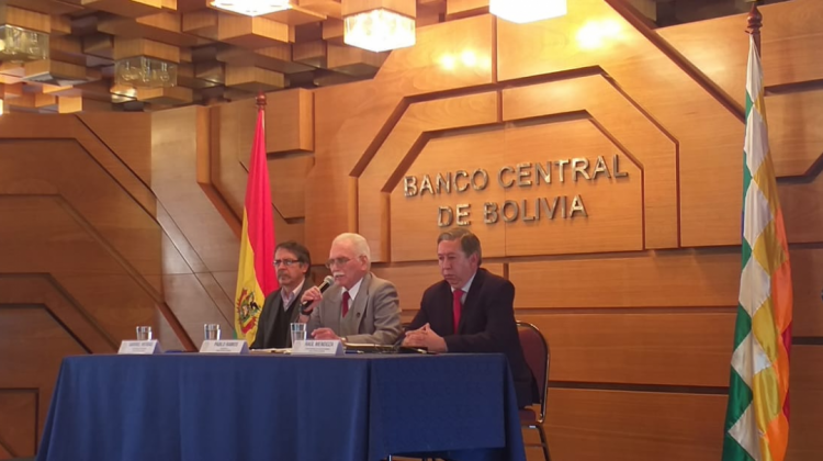 Pablo Ramos, presidente del BCB durante la presentación del informe. Foto: ANF