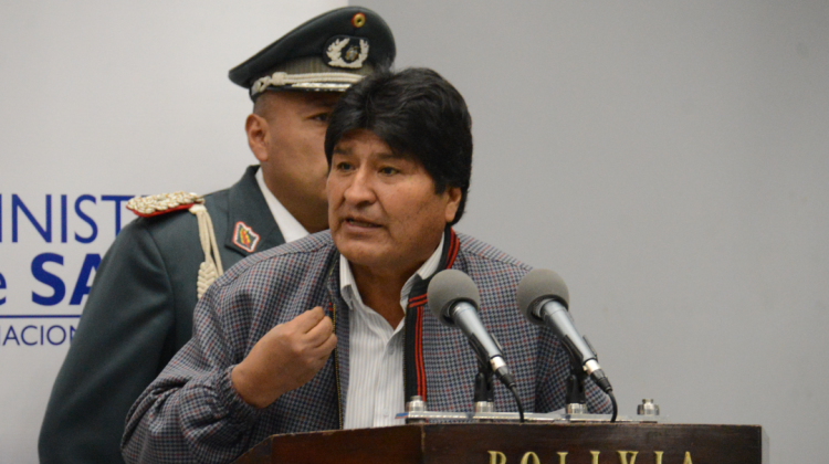 El presidente Evo Morales en un acto. Foto: ABI