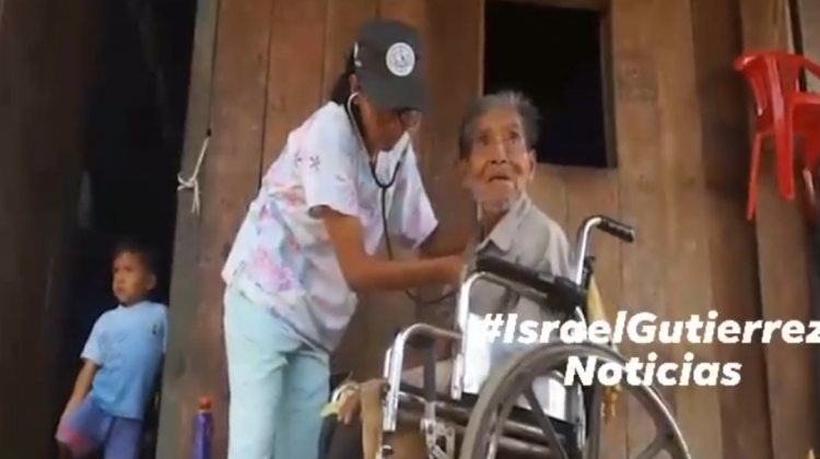 Seferino Álvarez, de 71 años, fue trasladado a un nosocomio de Cobija. Foto: Captura de pantalla.