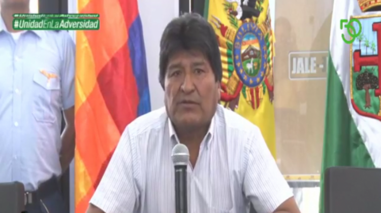 Evo Morales, Presidente del Estado Plurinacional de Bolivia.     Foto: Captura de pantalla Bolivia TV.