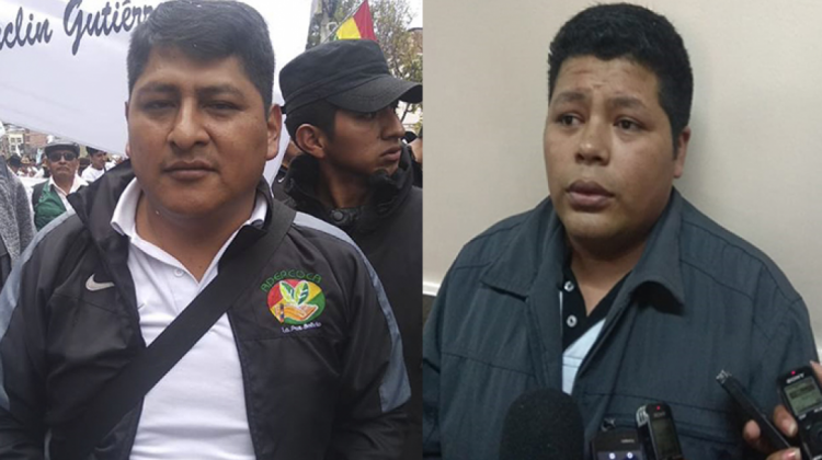 Los dirigentes de Adepcoca, Sergio Pampa y Franclin Gutiérrez. Foto: composición ANF