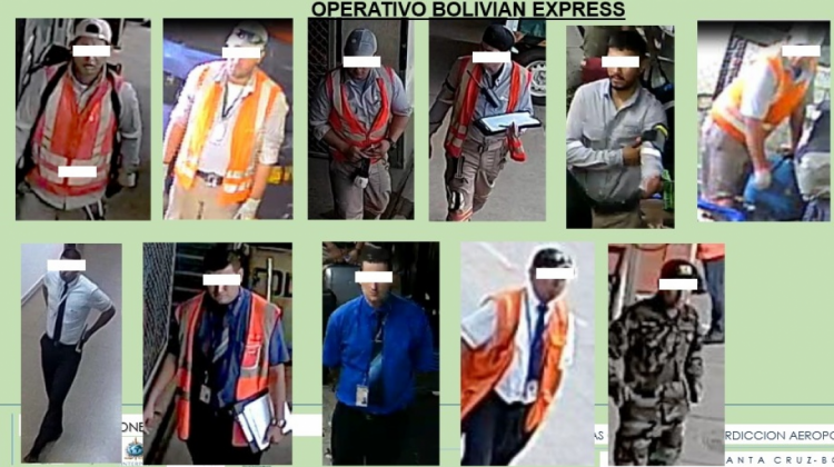 Trabajadores de una empresa de transportes y un policía fueron detenidos en Santa Cruz. Foto: Ministerio de Gobierno.
