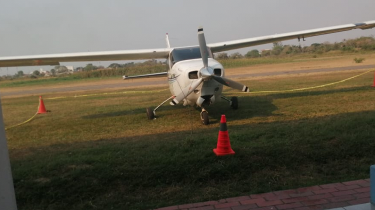 La avioneta secuestrada en el operativo. Foto: Ministerio de Gobierno.
