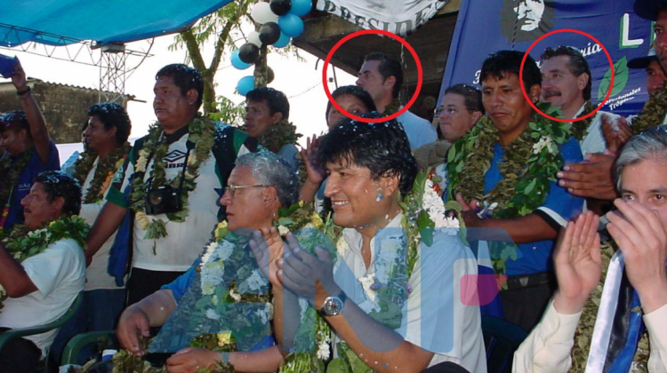 Exejecutivos de OAS estuvieron en la testera en un acto de campaña electoral el 2005. Foto: Gentileza