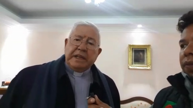 Monseñor Jesús Juárez Párraga, Arzobispo de Sucre. Foto: captura de pantalla