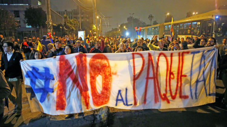 Ecuatorianos protestan contra medidas económicas de Moreno Foto: Actualidad.rt
