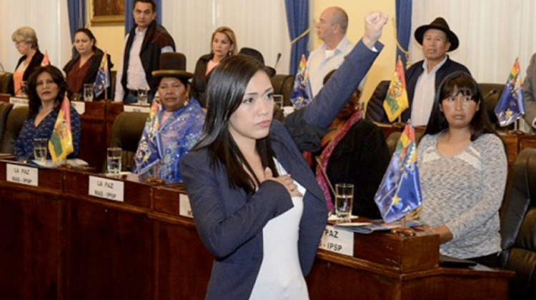 Adriana Salvatierra, presidenta del Senado. Foto: archivo/ABI.