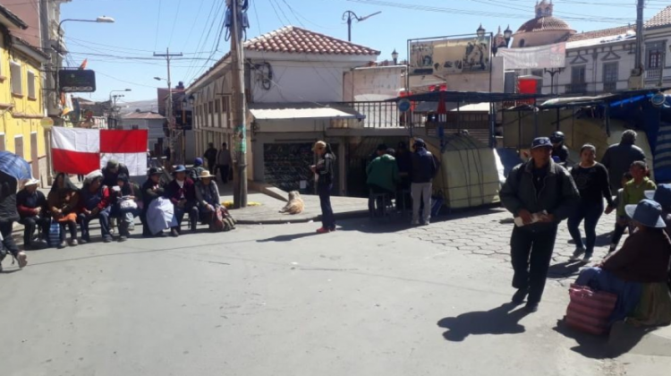 En el centro de la ciudad se registraron más puntos de bloqueo por el paro de Comcipo. Foto: El Potosí.