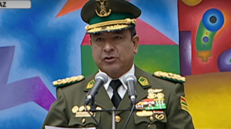 El general Yuri Vladimir Calderón Mariscal, comandante general de la Policía. Foto: archivo/captura de pantalla